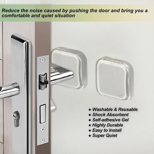 Tampons muraux carrés pour butoir de porte Bouclier mural Protection contre les boutons de porte auto-adhésifs, souples et transparents réutilisables - Product Image 5