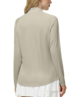 Chemise de protection solaire à séchage rapide pour femmes, col zippé 1/4, UPF 50+, manches longues, pour le golf, la randonnée, OEM ODM
