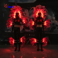 LED entusiasmo Samba deslumbrante luminiscente rendimiento disfraz pluma luminiscente disfraz carnaval actuación disfraz 1 pieza
