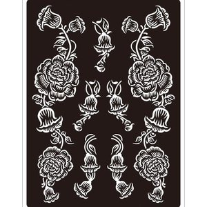 Stencil per Tatuaggi all'Henné Indiano a Forma di Rosa in Fiore, Riutilizzabile, per Decorazione Temporanea di Mani e Piedi - Product Image 6