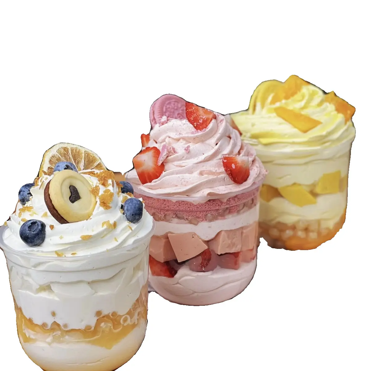 Clear Plastic Parfait Cold Cups With Lids For Yogurt Fruit Dessert Cups With Insert Pudding Ice Cream Yogurt Cup