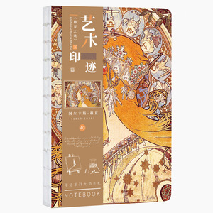 Alphonse Mucha Carnet <span class=keywords><strong>de</strong></span> notes Journal Livre à pages vierges Reliure A5 Journal Scrapbook Art Gallery Museum Collection Weekly Planner - Product Image 1
