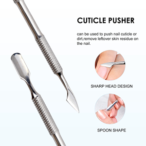 Di fascia alta 420 acciaio inox Push doppio lato rimozione unghie esfoliante pala per <span class=keywords><strong>Manicure</strong></span> cuticola strumento confezione individuale arte Nail <span class=keywords><strong>Pusher</strong></span> - Product Image 3