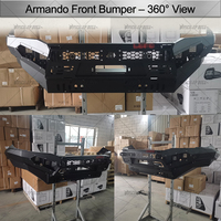 Pare-chocs avant Hilux Vigo 2005-2015 Armando en acier robuste, compatible avec treuil, 4x4 tout-terrain avec support pour éclairage LED