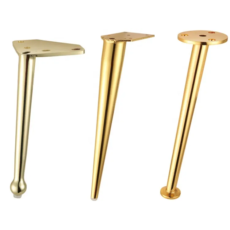 Pipe Furniture Hardware Sofa Leg Gold Taper Metal Cabinet Iron Contemporary Metal Dining Table Legs Steel Legs for Dining Chairs