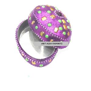 Boîte à pilules décorative de forme ovale de couleur personnalisée d'art et artisanat - Product Image 2