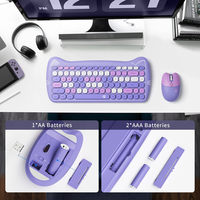 Ensemble clavier et souris Mofii 2.4G, design mignon en forme de chat, clavier et souris sans fil USB ergonomique, combo compact pour PC