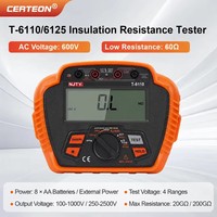 T6110 T6125 Digital Insulation Resistance Tester Megohmmeter 1000V 2500V PI DAR Low Resistance Tester 20GΩ 200GΩ