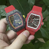 Montre de plongée sportive pour homme de haute qualité avec réserve de marche, verre saphir, boîtier en fibre durable, automatique, squelette, RM 67-02, montre mécanique pour homme