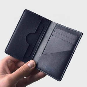 2025 Wholesale Handmade Genuine Leather Slim Cardholder Wallet Booklet Custom Business RFID Bifold Men's Credit Id Card Holder - Product Image 5