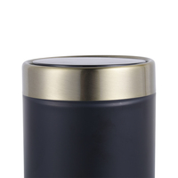 Poubelle à bascule pour hôtel et maison avec rebord, en acier inoxydable, ronde, WBR049