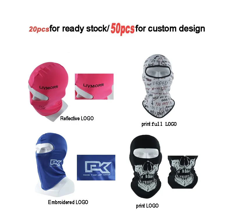 Wholesale high qualtity Custom logo face mask Knit Full Face Cover Ski Mask 1 hole balaclava cap hat