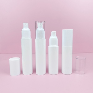 Cosmetic 30/40/50/60/80ml Spray Pump <b>Bottle</b> <b>Empty</b> <b>Plastic</b> PET Fine Mist Sprayer White <b>Plastic</b> <b>Bottles</b> with PP Pump and PS Cover - Product Image 1