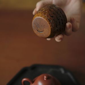 Bamboo Root Lacquer Tea Cup Master Cup For Tea Ceremony Art Collectible Zhejiang Craft - Product Image 4