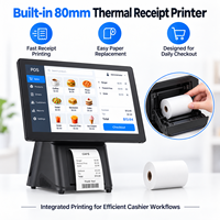 Système de point de vente tactile 15,6 pouces, écran tactile, Windows 10, i5, 8 Go, SSD 256 Go, imprimante 80 mm, scanner pour caisse de magasin de proximité