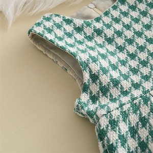 Conjunto de Ropa de Lujo para Niñas de 90-130 cm, Vestido de Cuadros Verde con Encaje y Manga Larga, Conjunto de 3 Piezas, Ropa para Niñas, Ropa Infantil - Product Image 4