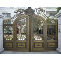 Portes doubles en acier personnalisées professionnelles, conception de portail de mur de clôture, portail de sécurité robuste pour villa