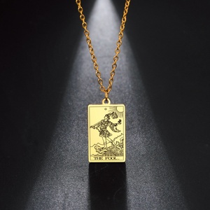 จี้สร้อยคอแบบโซ่สแตนเลสชุบทองคำ ลายอัลลอฮ์ อายะตุล อายะต์ กุรซี สำหรับชาวมุสลิม ดีไซน์เรขาคณิตทันสมัย - Product Image 2