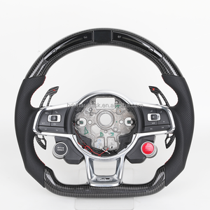 Volant en cuir à LED avec bouton de sélection pour VW Volkswagen <span class=keywords><strong>Golf</strong></span> <span class=keywords><strong>8</strong></span> R 5 6 7 7.5 MK8 MK6 MK7 6R 7R 8R Gti Jetta - Product Image 1