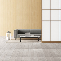 Canapé simple en cuir et tissu pour espace de réception de bureau, style moderne et décontracté, idéal pour les entreprises