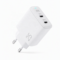 Chargeur mural double USB C Cantell Factory OEM 25W, chargeur rapide, chargeur de voyage, certifié CE ROHS