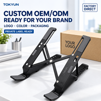 Hoogteverstelbare aluminium laptopstandaard, opvouwbaar, ergonomisch, geventileerd, bureauhouder, groothandel OEM ODM