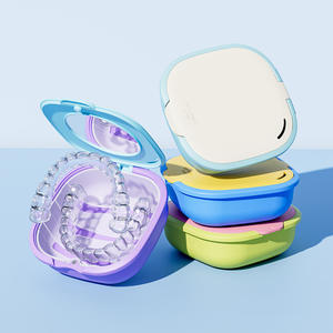 Invisible Braces Storage <b>Box</b> with Mirror Retainer Case <b>Denture</b> Draining and Soaking <b>Box</b> Oral Therapy Equipment & Accessory - Product Image 1