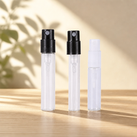 Flacon testeur de parfum en verre borosilicate de haute qualité 2ml 3ml 5ml, flacon échantillon vide avec pompe pulvérisatrice à clipser