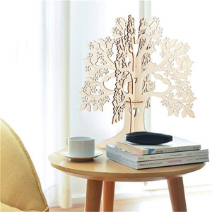 Nuevo árbol de madera en forma de corazón, <span class=keywords><strong>libro</strong></span> de invitados de boda, Árbol de los deseos para decoración de mesa de fiesta de boda - Product Image 4