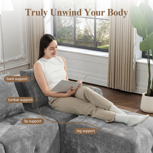 2026 Best Selling Meroow MS1 Durable Chenille Modular <b>Sofa</b>, 42.5cm Seat Height Sectional Couch for UK Market - Product Image 3