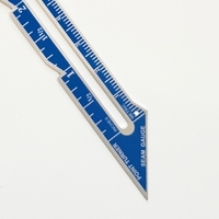 Shenkir Nouveau Design Jauge de couture en métal bleue avec retourne-pointe pour projets DIY, mesure de tissus et design de mode, bon design