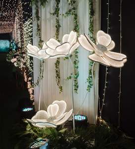 Lámpara LED Decorativa LANJO, Elegante y Moderna, con Diseño de Flor de Peonía en Encaje Blanco, para Bodas, Eventos Románticos y Decoración de Escenarios - Product Image 2