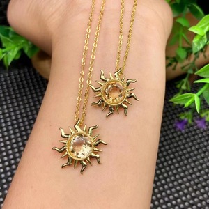 Citrine à facettes naturelles plein <span class=keywords><strong>soleil</strong></span> fil enroulé pendentif cuivre plaqué incrusté gemmes pendentif <span class=keywords><strong>novembre</strong></span> pierre de naissance bijoux <span class=keywords><strong>en</strong></span> pierres précieuses - Product Image 5