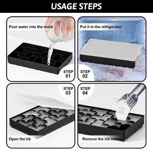 Boîte à glaçons en silicone, forme <span class=keywords><strong>Tetris</strong></span> russe, usage commercial et domestique, avec couvercle, grande taille, qualité alimentaire - Product Image 4