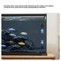 Aquarium carré en verre ultra-clair avec filtre arrière intégré, aquarium de bureau avec couvercle coulissant, vidange rapide, tailles personnalisables