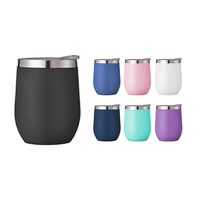 12oz en forme d'oeuf en acier inoxydable à double paroi isolé sous vide gobelet à vin flacons et tasse thermos
