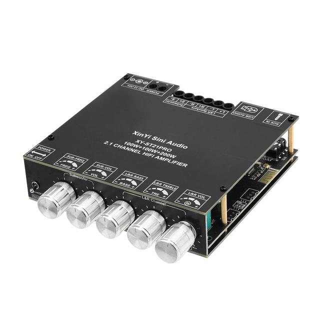 ST21PRO BT Amplifier 2.1 Channel 100W*2 And 200W Subwoofer HiFi Stereo TPA3221 Home Digital Audio Amplifier APP Control