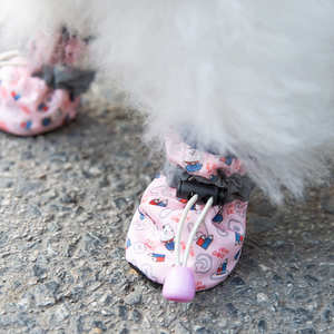 Chaussures pour chien mignonnes de dessin animé, spéciales pour animaux de compagnie, pour sortir, pour empêcher les petits <span class=keywords><strong>chiens</strong></span> de faire la saleté, ne tombent pas, semelle souple, imperméable, couvre-chaussures - Product Image 5