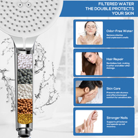 Filtre purificateur d'eau Élimine le chlore Haute pression Économie d'eau Douche à main en plastique grande taille