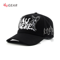 4UGEAR grosir Custom 3D bordir logo 4U 5 Panel Gorras topi bisbol topi Snapback dengan logo kustom topi ayah untuk pria