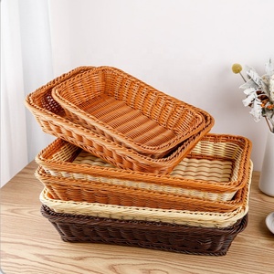 슈퍼마켓 과일 수제 짠 등나무 플라스틱 바구니 디스플레이 보관 바구니 베이커리 빵 - Product Image 5