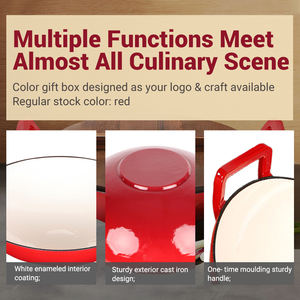 Cookercool Wok <span class=keywords><strong>en</strong></span> <span class=keywords><strong>fonte</strong></span> antiadhésive à double poignée Wok à induction compatible avec l'émail pour la <span class=keywords><strong>cuisson</strong></span> - Product Image 5