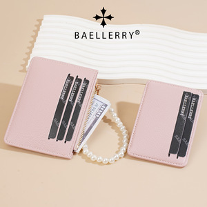 กระเป๋าใส่บัตรแบบซิปสำหรับผู้หญิง Baelerry สีชมพูมุก สายคล้องบางเฉียบ ใส่บัตรเครดิต ใช้ได้ทุกวัน ซัมเมอร์ 2025 - Product Image 3