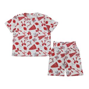 Ensemble 2 pièces pour filles RTS Boutique, t-shirt et short décontractés imprimés, respirants, 95% coton, 5% élasthanne, pour enfants - Product Image 1