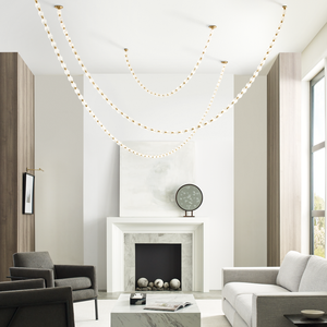 Lustre long en forme de collier de boules de cristal, design nordique, pour escalier, salle à manger, villa, par BGST Art Decor Designer - Product Image 2