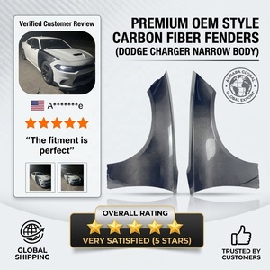 Garde-boue avant en fibre de carbone de style OEM neuf pour Dodge Charger carrosserie étroite 2015-2024 - Product Image 2