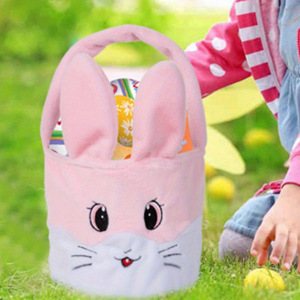 DAMAI Plush Easter Bunny <b>Basket</b> with Long Plush Personalized <b>Egg</b> Hunting Easter Bags Tote Bags for Easter Decorations Candy - Product Image 4