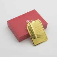 Trophée personnalisable en alliage métallique plaqué or, avec cordon coloré, pour récompenses d'hôtel et événements sportifs