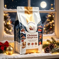 Sachet Doypack de Noël personnalisé imprimé en héliogravure, haute résistance à l'humidité, en BOPP Nylon refermable avec fermeture Ziplock pour biscuits, noix et chocolat