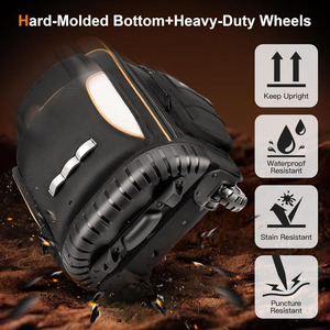 Classic Rolling <b>Tool</b> <b>Backpack</b> Wheels Heavy Duty Durable Oxford Zipper Water Resistant Large Capacity Multifunctional Portable - Product Image 6